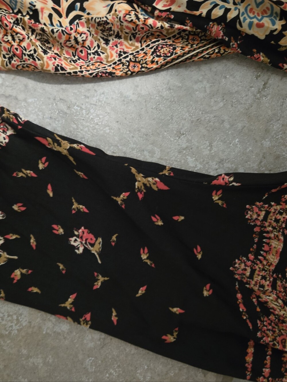 Free People Black Floral Boho Maxi Dress with Peach and Teal Accents - Picture 7 of 7